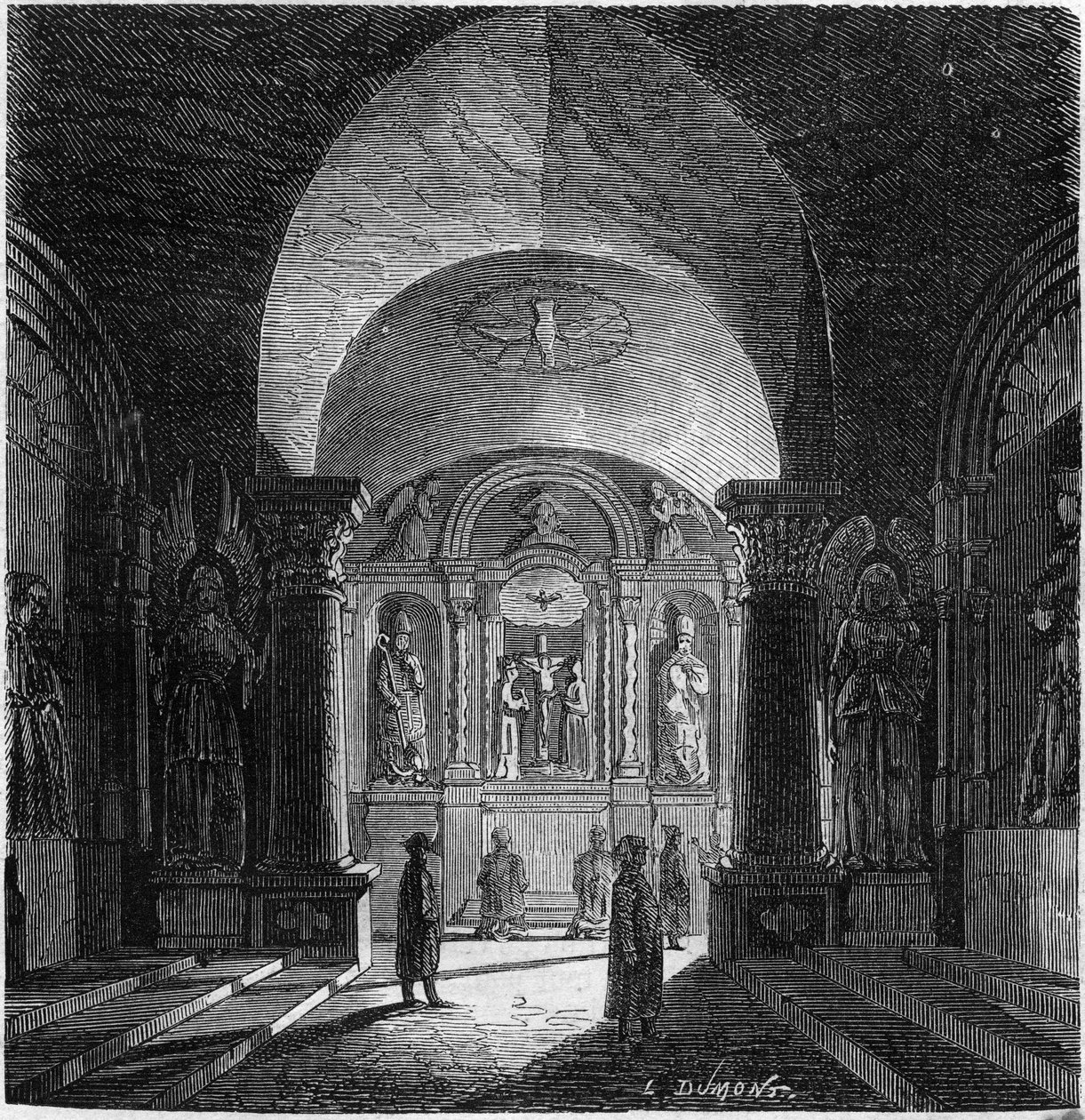 View of the chapel of St. Anthony, in the salt mine of Bochnia, Poland av French School