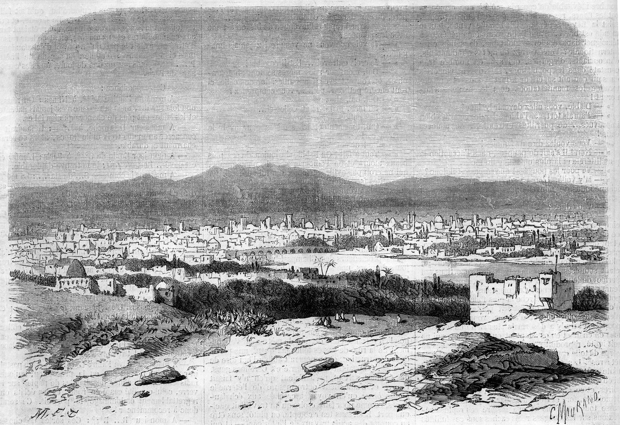 Utsikt over byen Damaskus, Syria av French School
