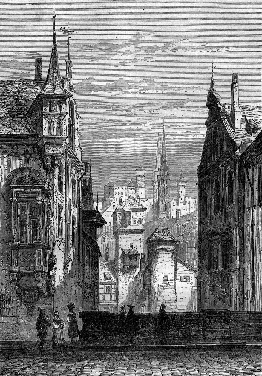 View of the city of Nuremberg in Germany av French School
