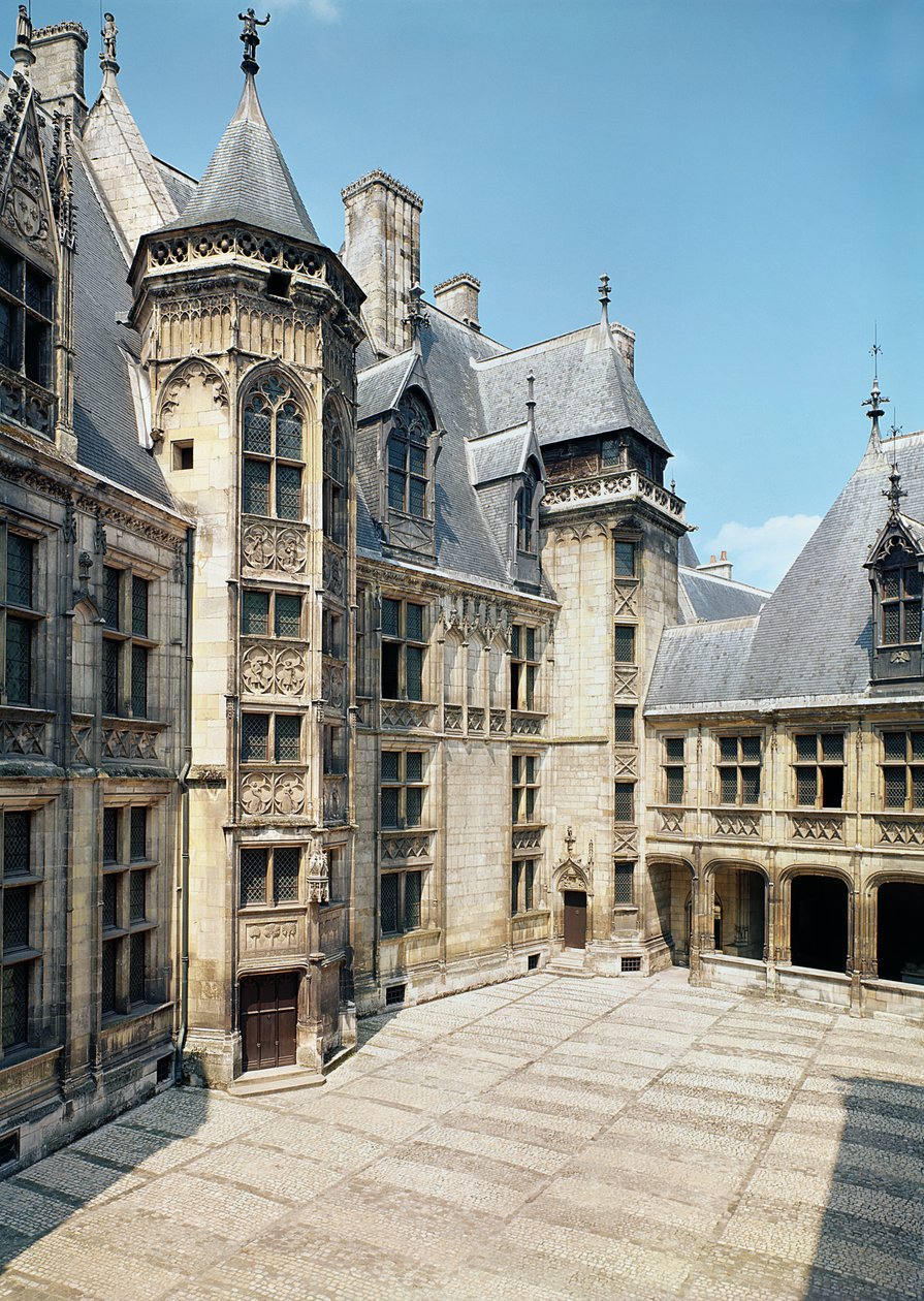 Utsikt over det indre gårdsrommet, 1443-51 av French School