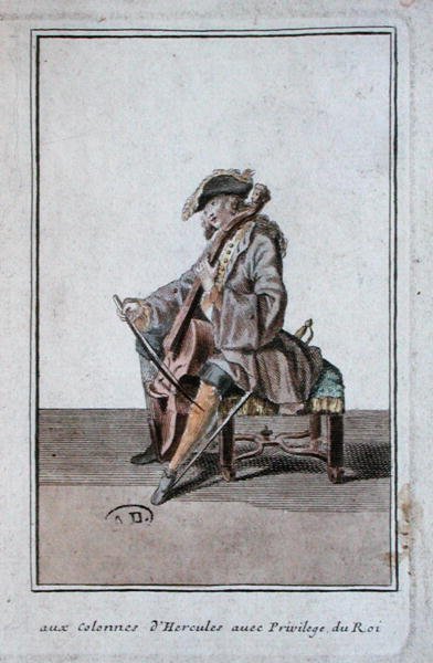 Cello, ca. 1700 (gravering) av French School