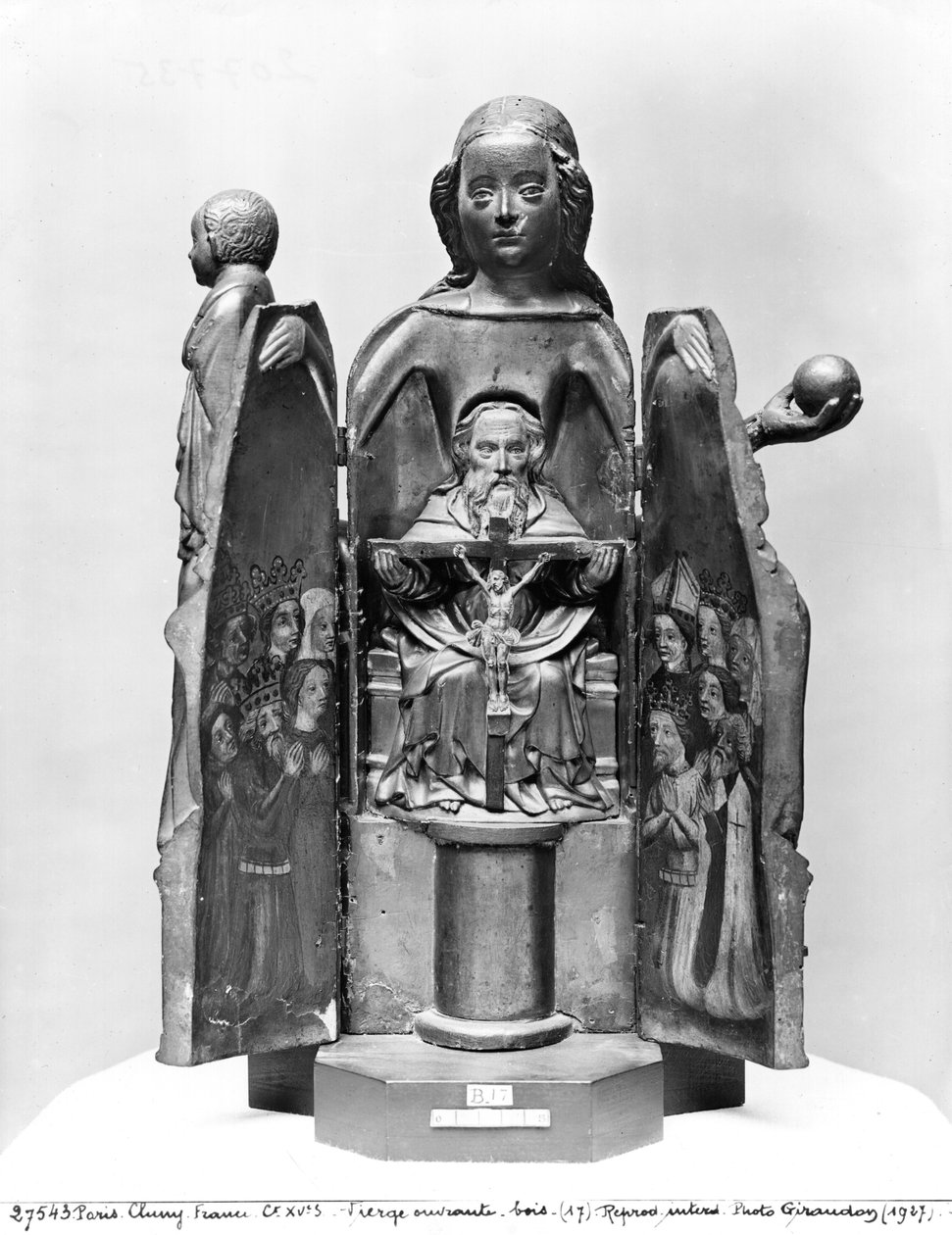 Virgin (som åpner), tidlig på 1400-tallet (polykromt tre) (se også 207734) av French School