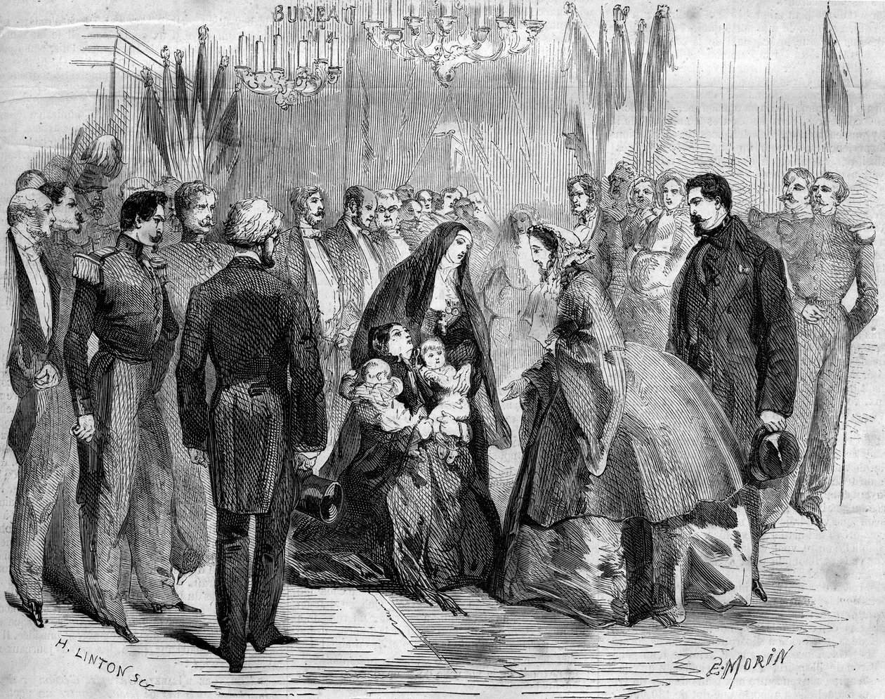Besøk av Napoleon III (1808-1873) og Impress Eugenie (1826-1920) til Chauny (Aisne, 02) av French School