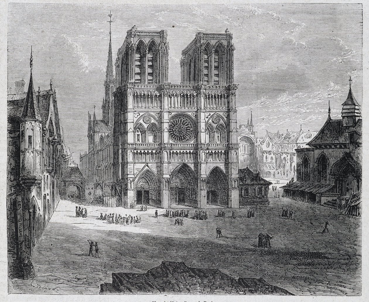 Utsikt over Notre-Dame de Paris - i ""Paris gjennom århundrene"", av H. Gourdon de Genouillac, red. F. Roy, Paris av French School