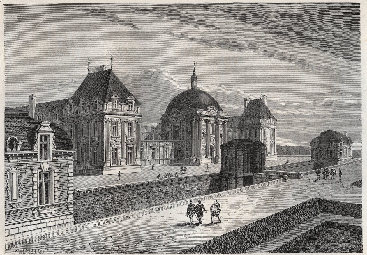 Utsikt over Chateau Royal de Monceaux - gravering fra "" Frankrikes historie fortalt til mine barnebarn"" - av Francois Guizot - 1872-1876 av French School