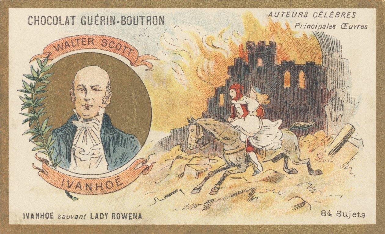 Walter Scott (1771-1832), skotsk poet, forfatter og historiker, forfatter av "Ivanhoe", roman (1819) av French School
