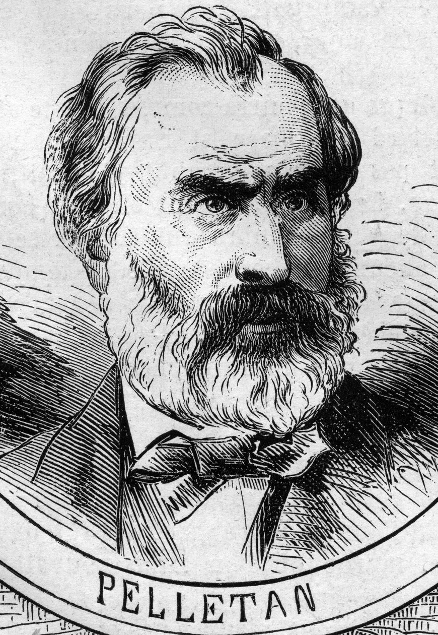 War of 1870 - Government of the National Defense: portrait of Eugene Pelletan (1813-1884), member of the provisional government of 1870. Engraving in “” Le Monde Illustré”” n°706 of October 22 av French School