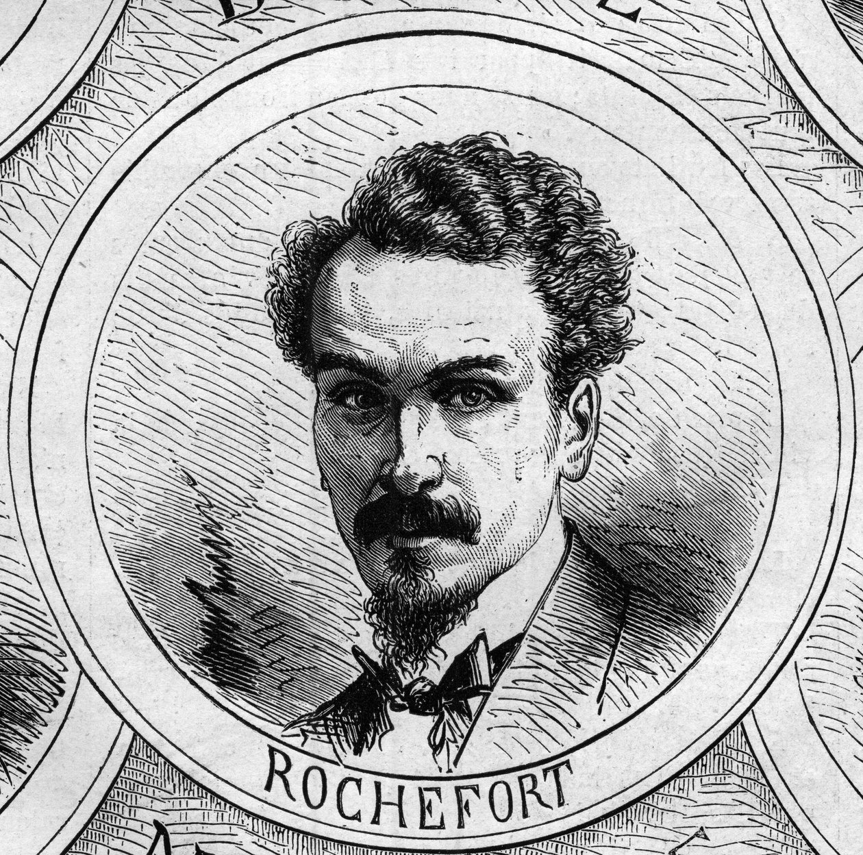 Krigen i 1870 - regjeringen for det nasjonale forsvaret: portrett av Henri Rochefort (1831-1913), medlem av den provisoriske regjeringen av 1870. Gravering i "" Le Monde Illustré"" n°706 av 22. oktober av French School