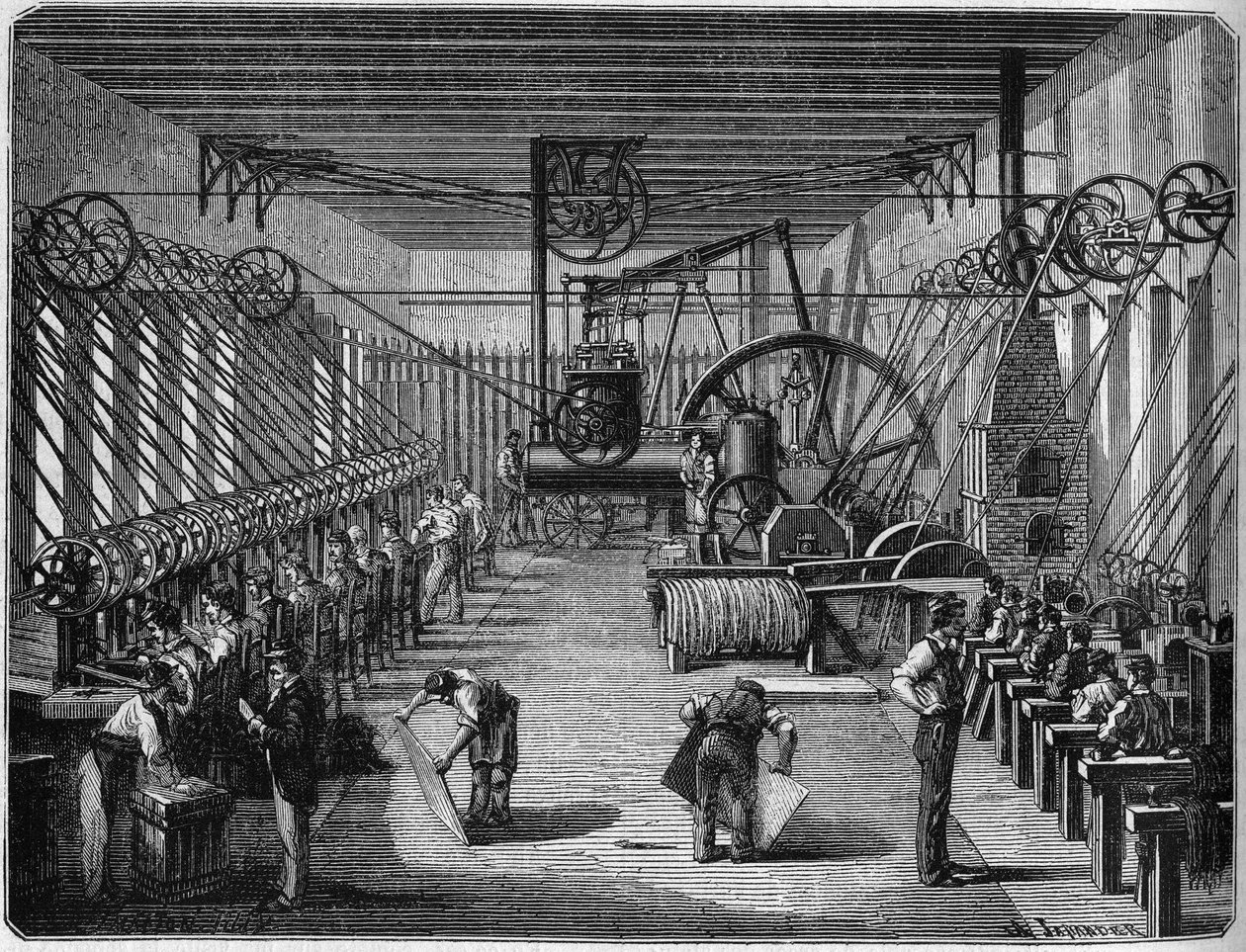 Krigen i 1870: Produksjonsanlegg for eksplosive kapsler (kapsler). Bayonne, Pyreneene Atlantique (64) av French School