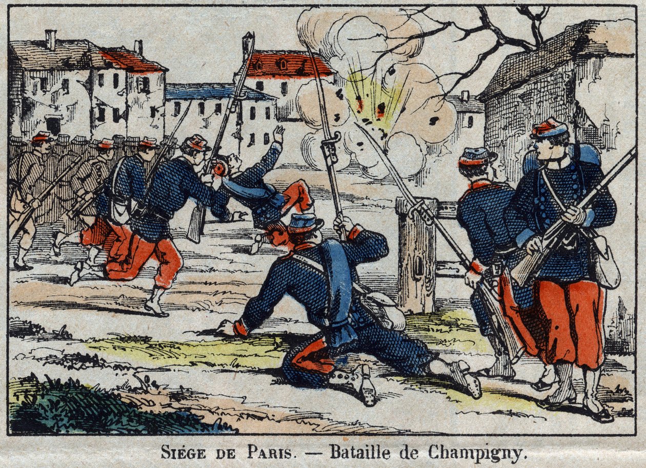 War of 1870 between France and Prussia: the Battle of Champigny or the Battle of Villiers from 30/11 to 02/12/1870. av French School