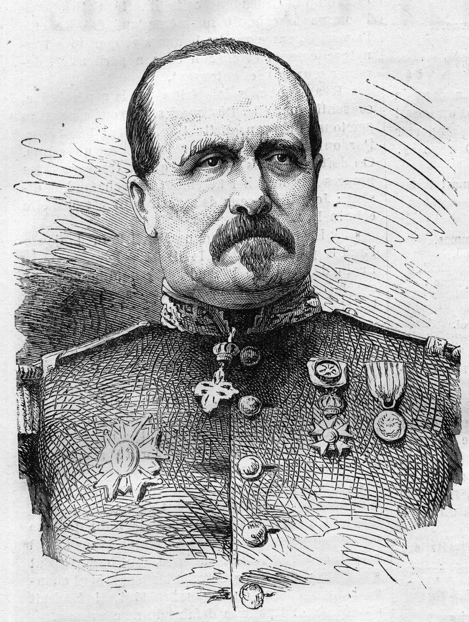War of 1870: portrait of Jules Marie Ladreit de La Charriere (1806-1870), French soldier. Engraving in “” Le Monde Illustré”” n°714 of 17 December 1870. av French School