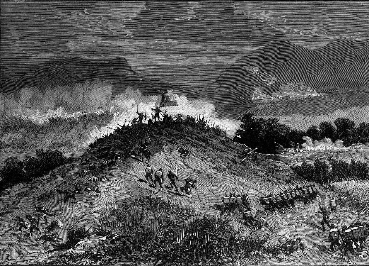 War of the Pacific (1879-1884) mellom Peru og Bolivia og Chile - Slaget ved Los Angeles - 22. mars av French School