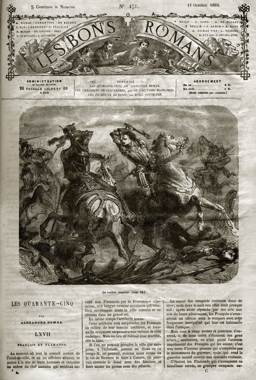 Religionskriger - De førtifem - franske og flamske - Det enestående slaget ved Henri de Joyeuse (1563-1608) - De gode romanene 1864 - Alexandre Dumas Pere - av French School