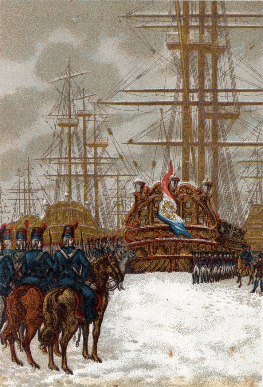 Krigene under den franske revolusjonen: Erobring av den nederlandske flåten ved Helder i Holland (slutten av desember 1794-begynnelsen av januar 1795): flåten ble tatt av kavaleriet til general Pichegru, mens isen stoppet enhver bevegelse av skipene. av French School