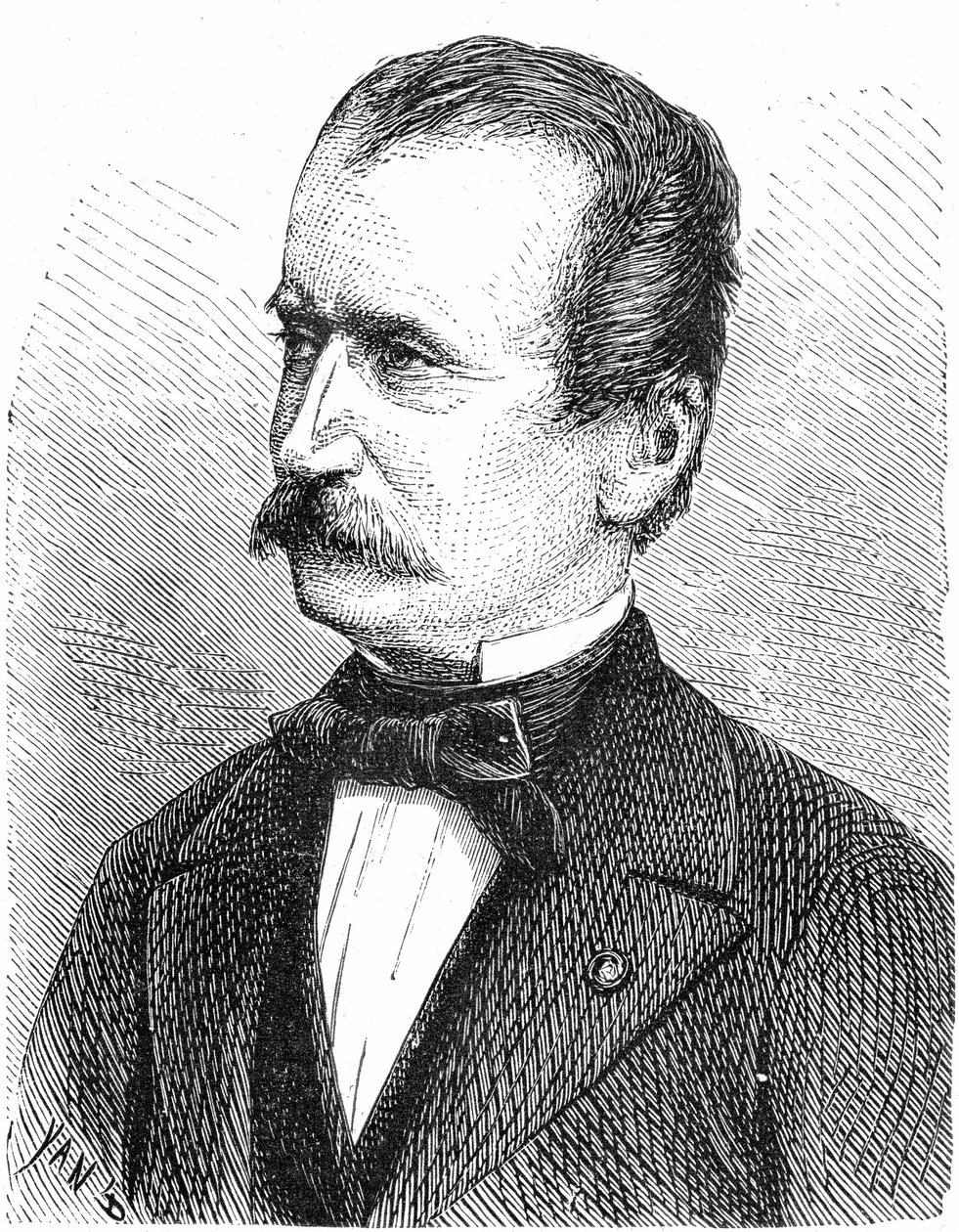 Wilhelm von Engerth (1814-1884) østerriksk ingeniør (motor), gravering av French School