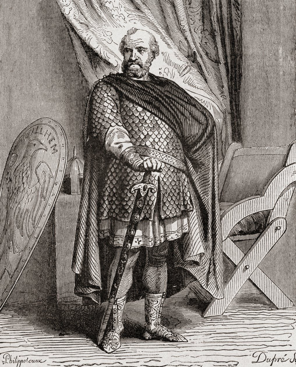 William I, fra History of France, ca. 1880 av French School