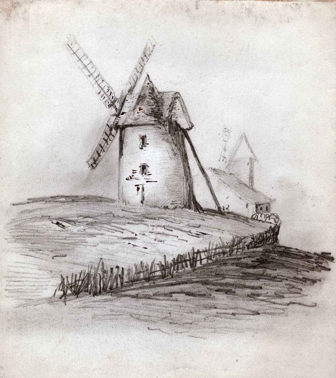 Vindmøller. (tegning av French School
