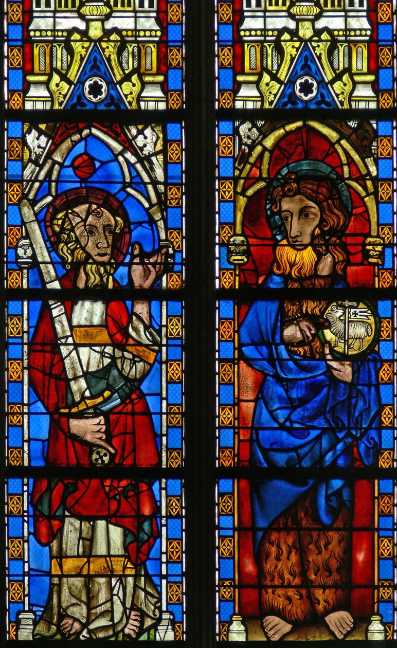 Vindu Narthex S som viser døperen Johannes og Paulus av French School