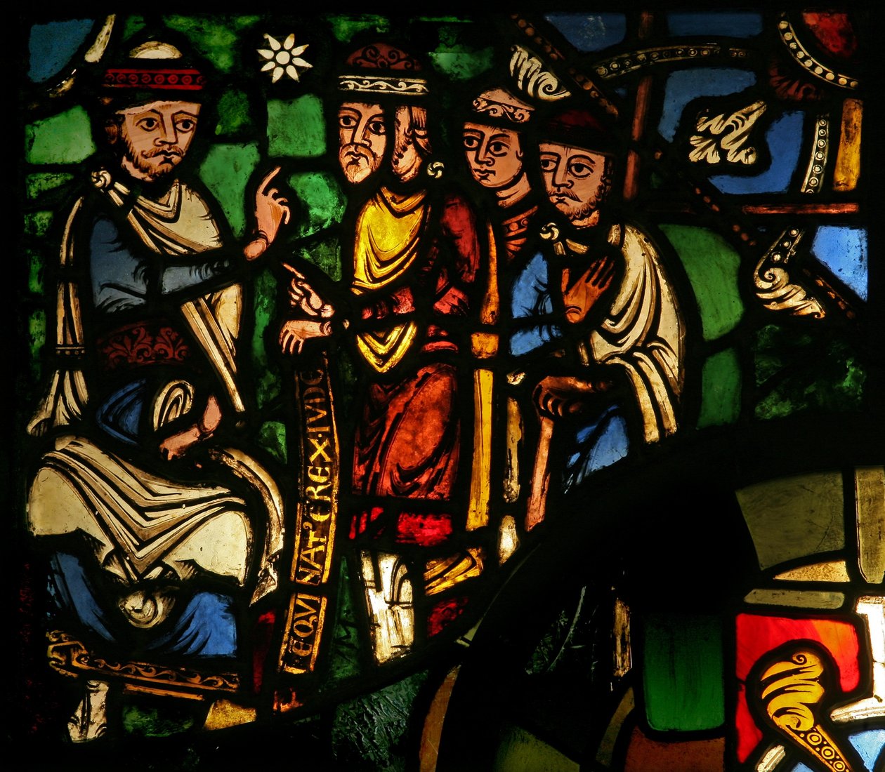 Window Treasury-A som viser magiene med Herodes av French School