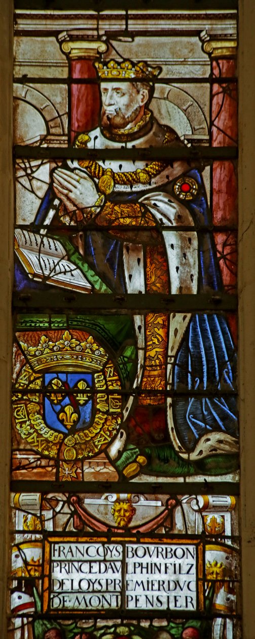Vindu som viser Francois de Bourbon (farget glass) av French School
