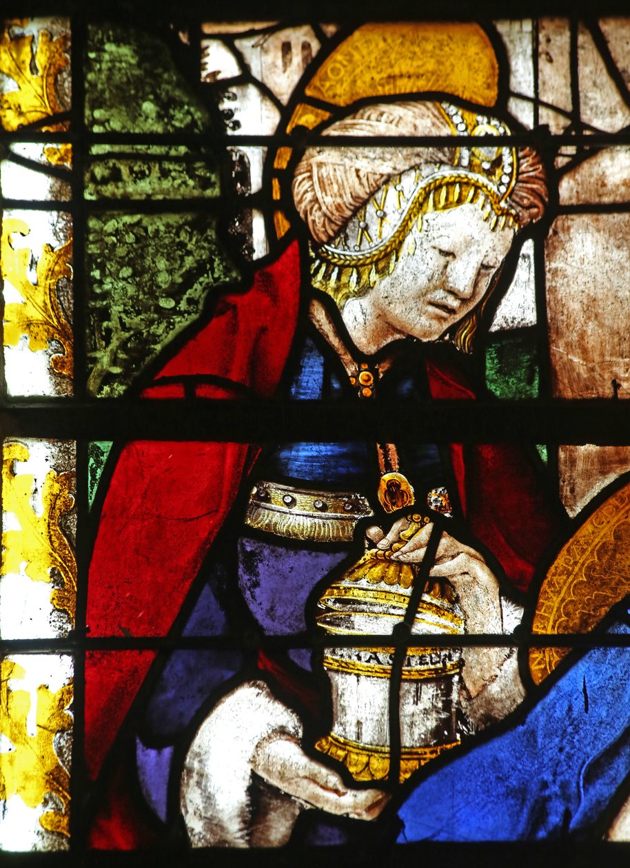 Vindu som viser Maria Magdalena ved Pietaen av French School