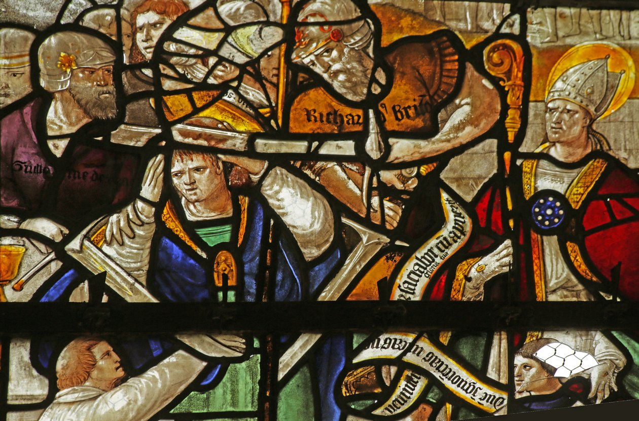 Vindu som viser Saint Thomas Becket: mord, 1500-1600-tallet av French School