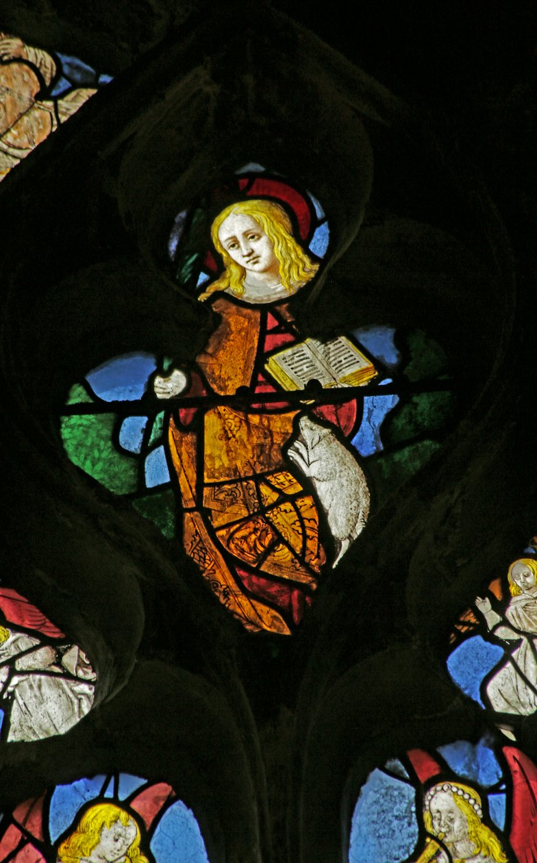 Vindu som viser St Agnes, 1505-10 av French School