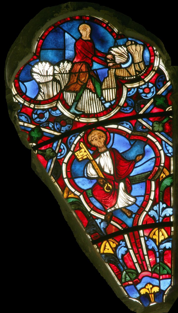 Vindu som viser St. Peter og juli måned (se også 316434) av French School