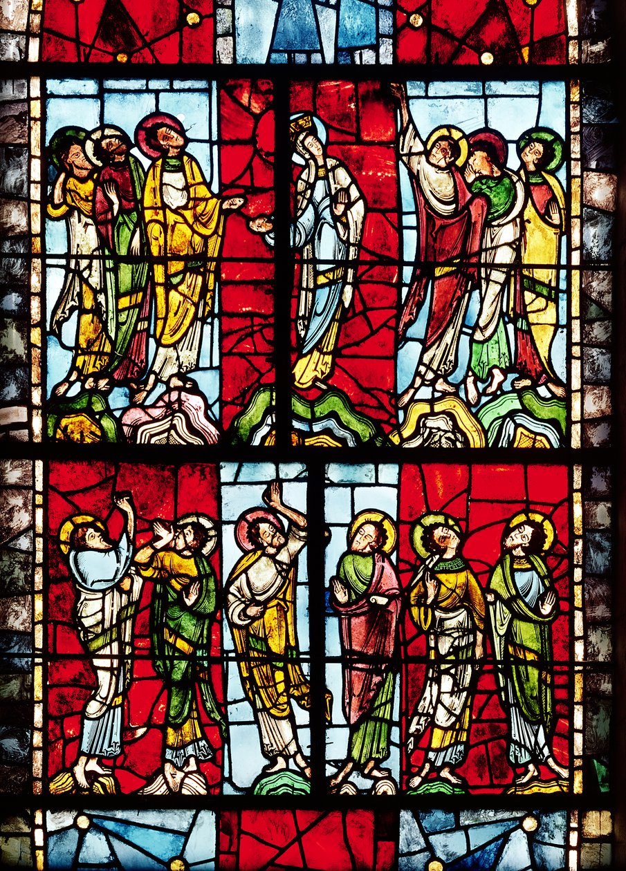 Vindu som viser himmelfarten, ca. 1145 av French School