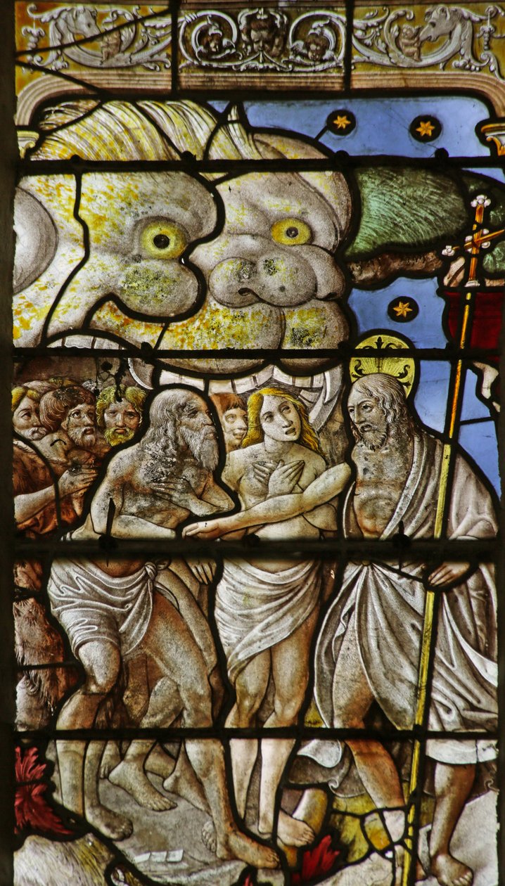 Vindu som viser Harrowing of Hell av French School