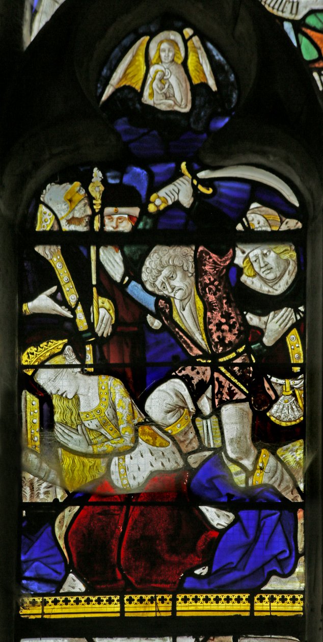 Vindu som viser henrettelsen av St Catherine, 1460-1470 av French School