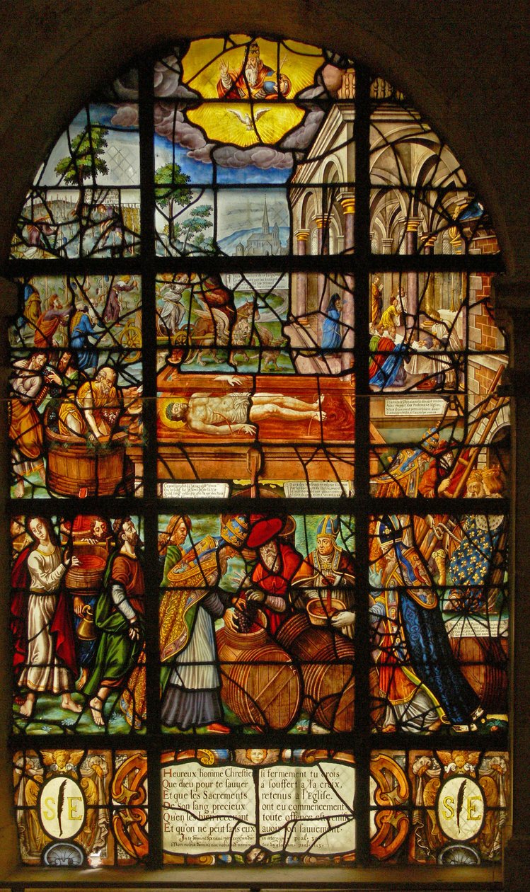 Window in the Charnier (w.11) som viser Mystic Wine (Press av French School