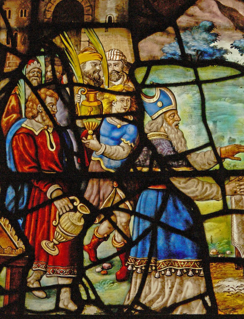 Vindu i Charnier (w.12) som viser ofringen av Melkisedek av French School