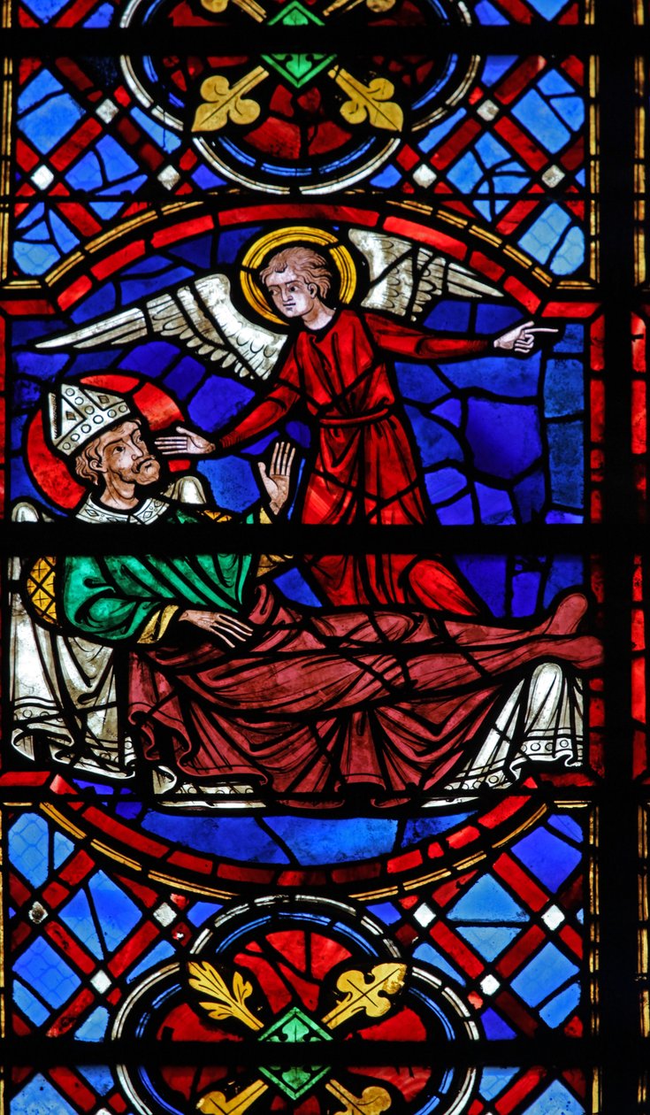 Vindu w04 som viser en engel vises for St. Martin av French School
