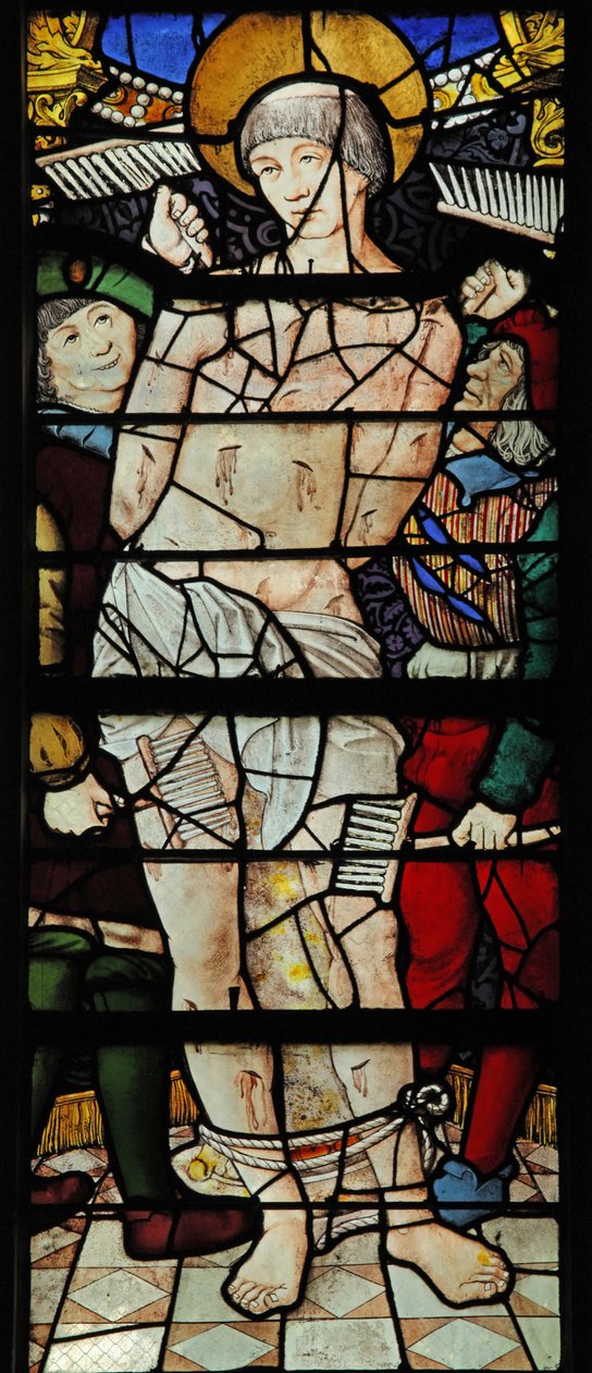 Vindu w0 som avbilder St. Felix () (glassmaleri) av French School