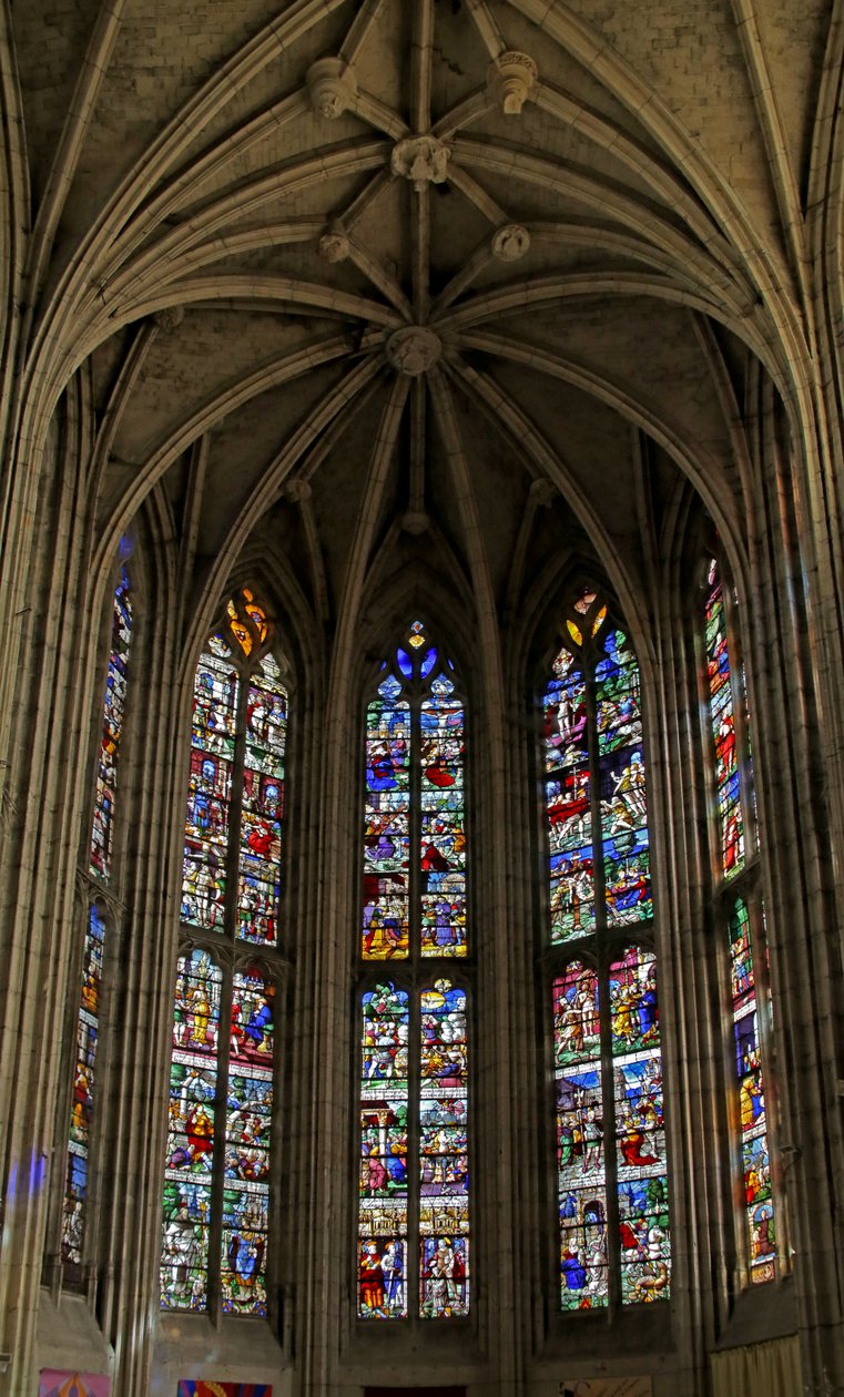Vindu w0 som viser Apse-vinduene w1, w1 og w2 av French School