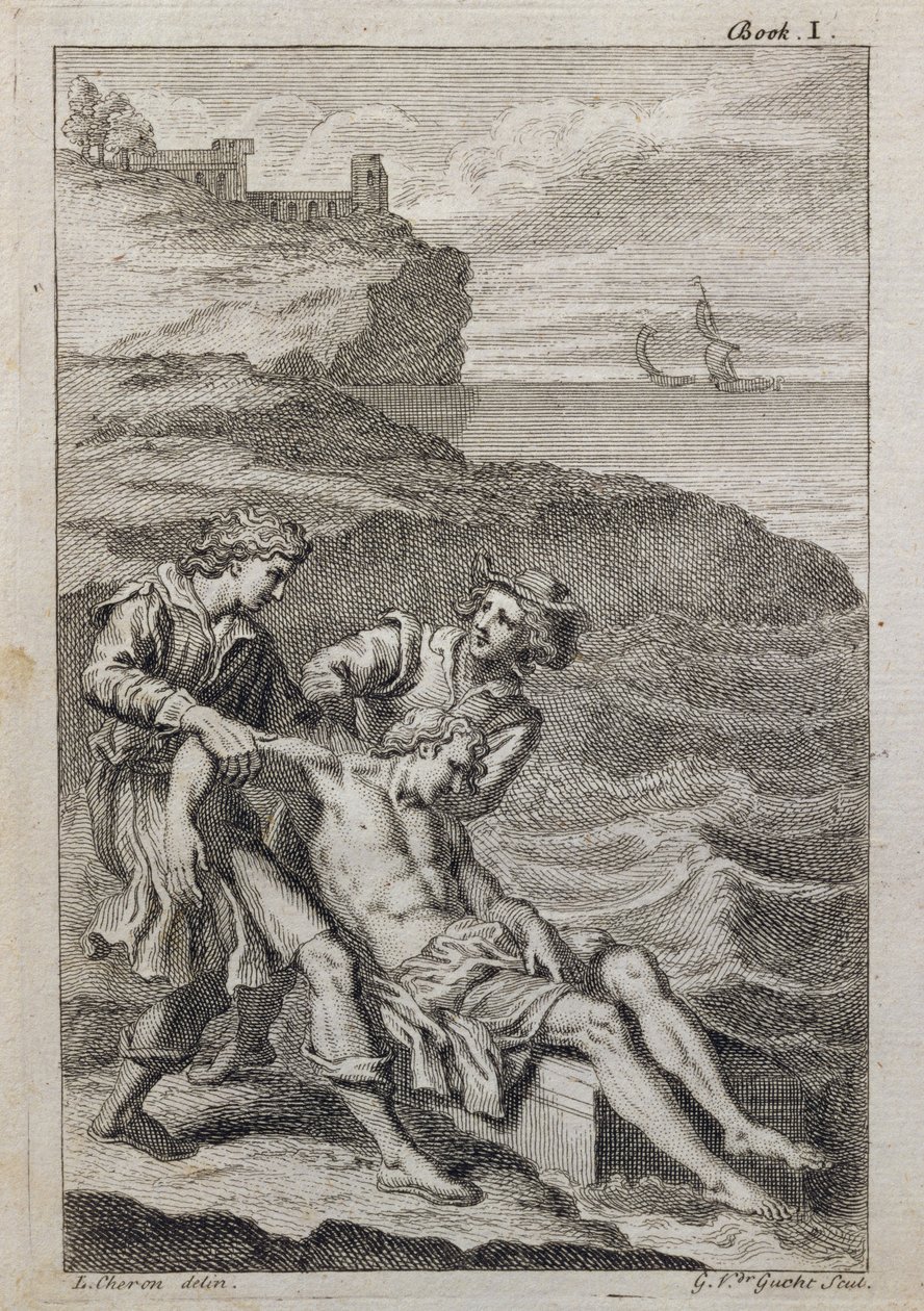 Vindu w100 som viser scener fra helgeners liv (rosevindu - internt) av French School