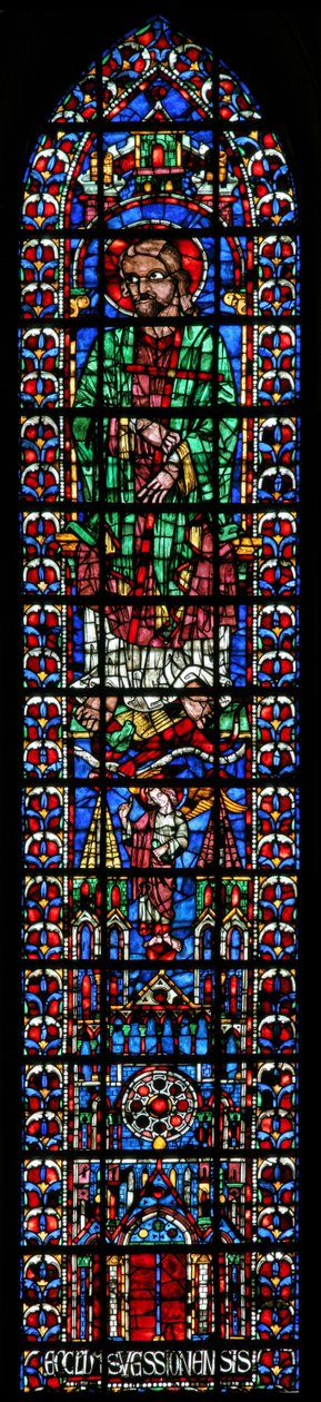 Vindu w102 som viser St Andrew og kirken Soissons av French School
