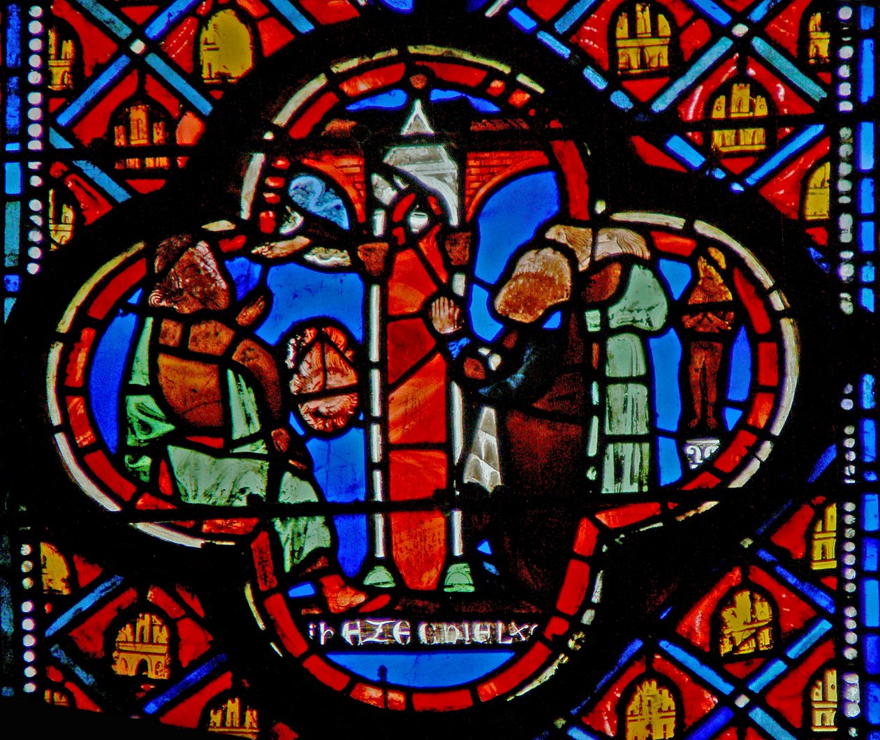 Window w10 Ezekiel ser folk som elsker solen Ez VIII 15 av French School