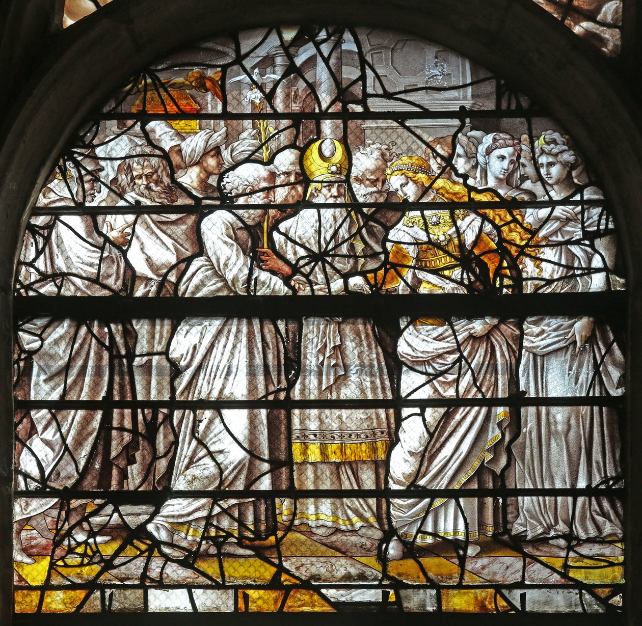 Vindu w10 som viser Mystic Marriage of the Virgin-design av Durer n av French School