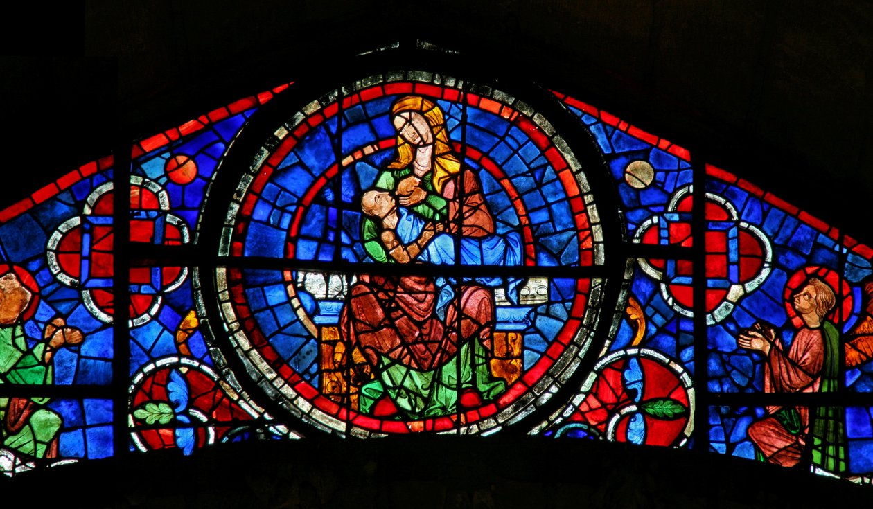 Vindu w115 som viser jomfruen og barnet av French School
