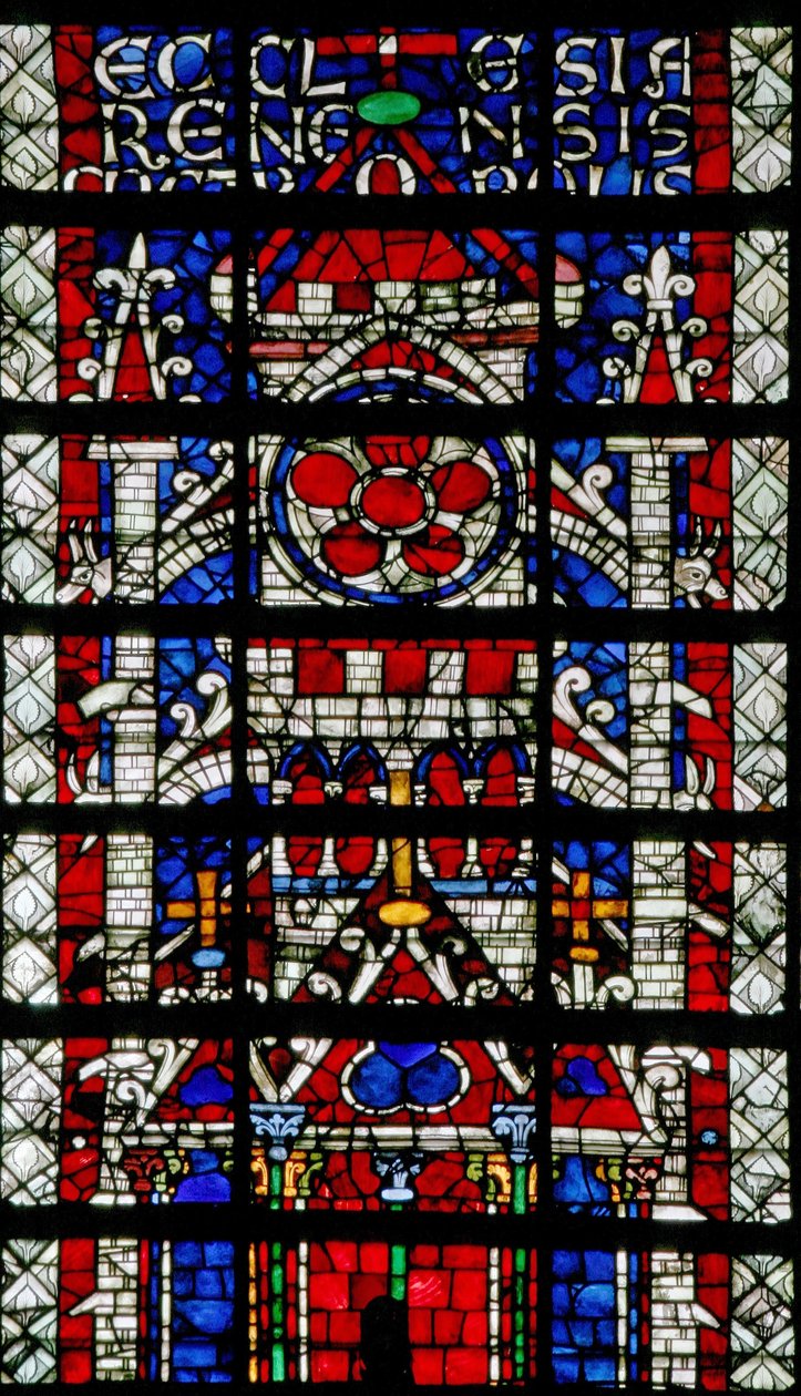 Vindu w118 som viser katedralen i Reims av French School