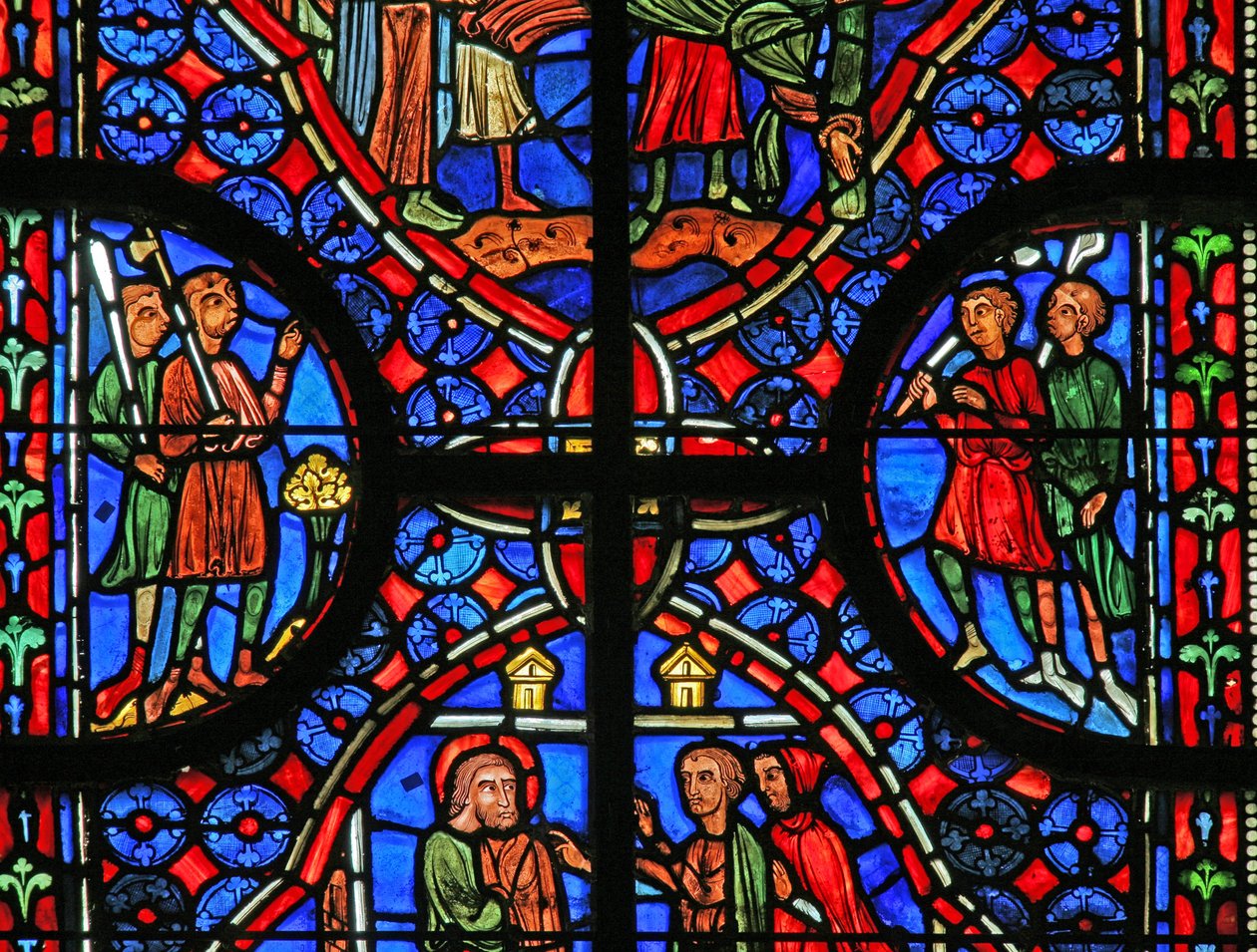 Vindu w11 som viser bakgrunn og design i St Andrew-vinduet av French School