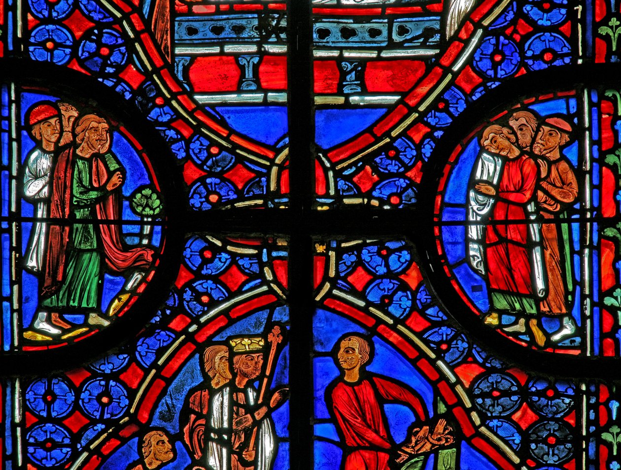 Vindu w11 som viser tilskuere ved St Andrews-begravelsen av French School