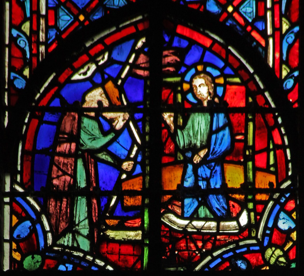 Window w11 Judas datter drikker Guds vredes vin. Lam I 15 av French School
