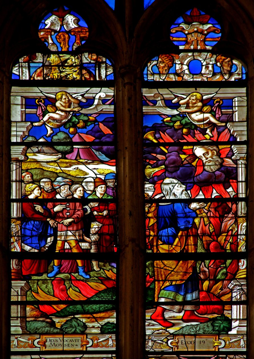 Vindu w120 som viser Moses som mottar lovens tabeller av French School