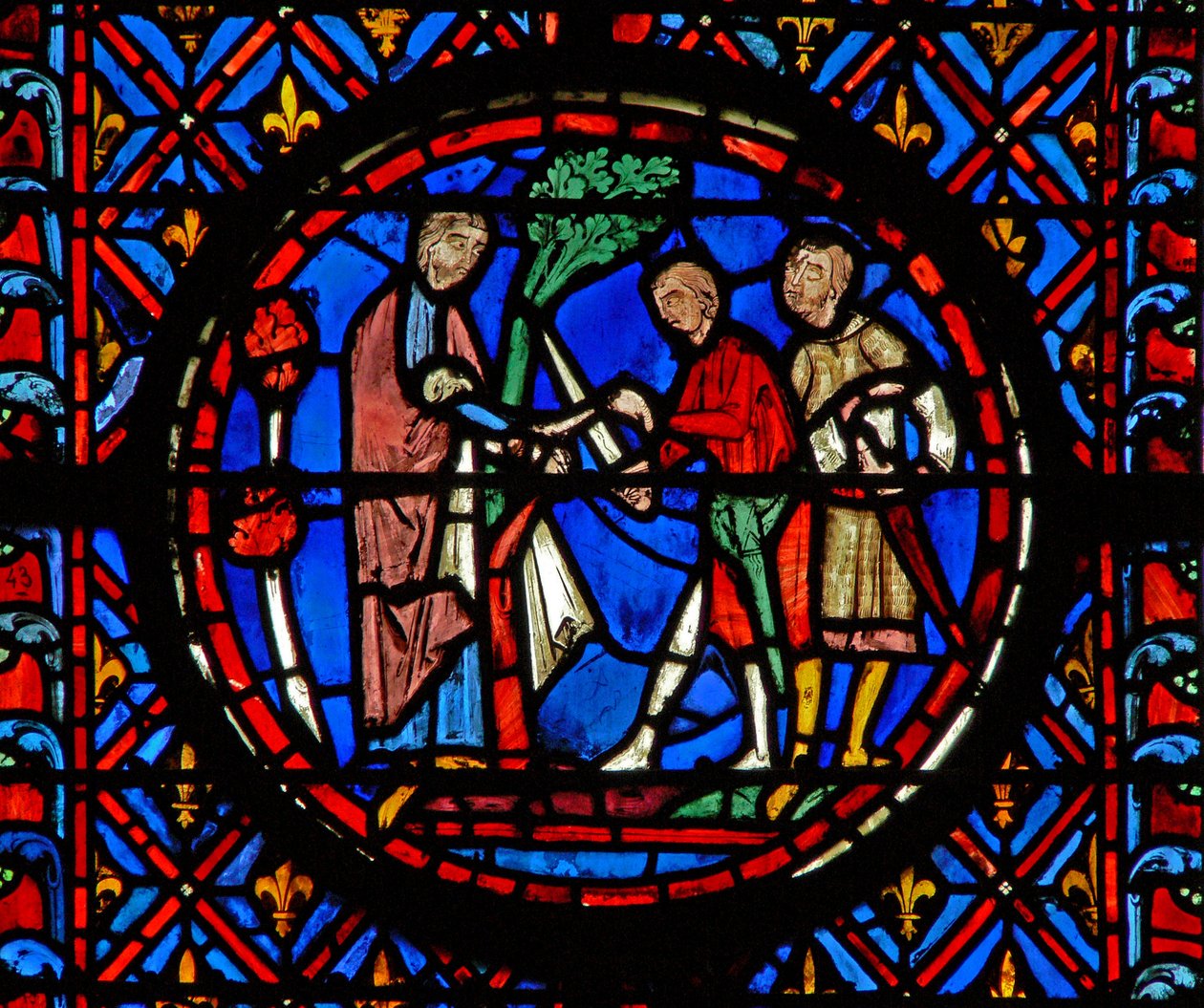 Window w12 Achior leverte Judith VI 10 av French School