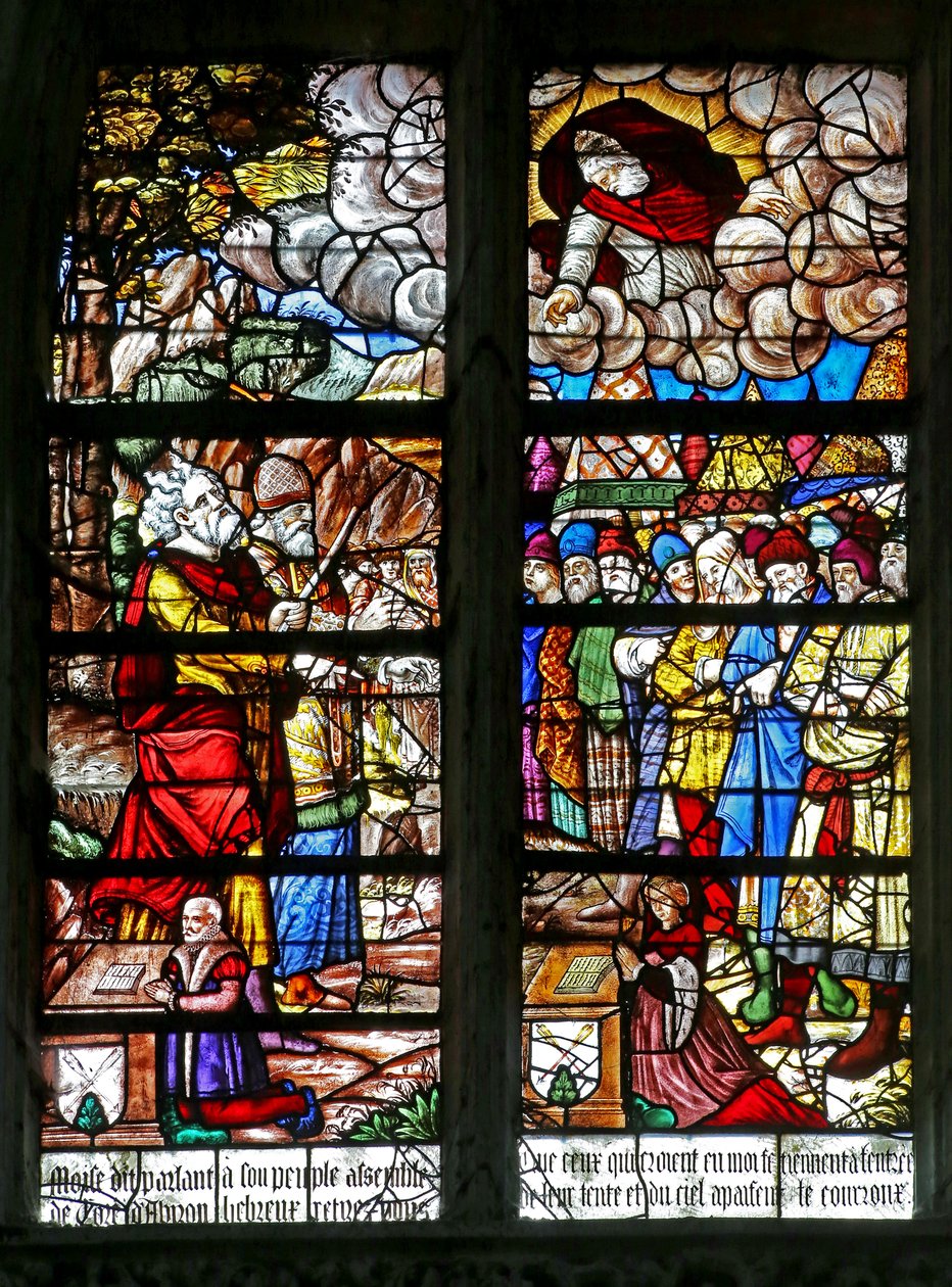Vindu w130 som viser Moses mottar lovens tabeller av French School