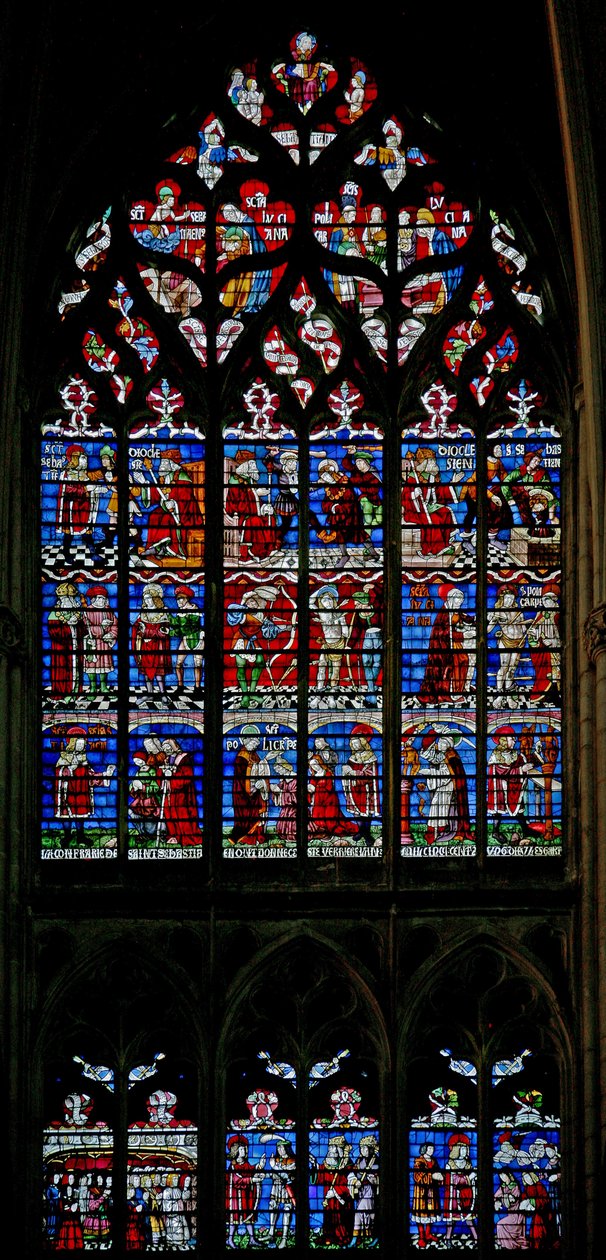 Vindu w133 som viser St Sebastian-vinduet av French School
