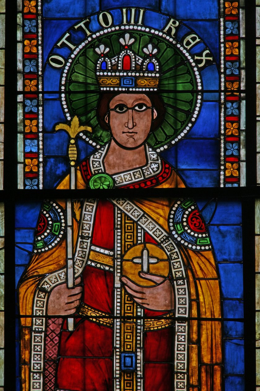 Vindu w13 som viser keiser Otto III av French School